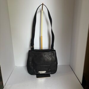 Kooba black smooth leather flap top handle crossbody bag w/dust bag